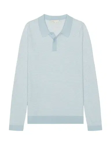 onia Cotton Textured Knit Long Sleeve Polo | Thumbnail 1