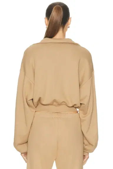 ÉTERNE Cropped Half Zip Sweatshirt | Thumbnail 3