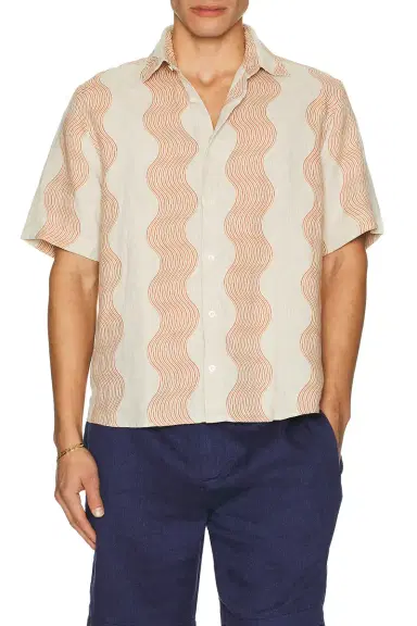 Frescobol Carioca Castro Duo Cabana Stripe Short Sleeve Shirt | Thumbnail 5