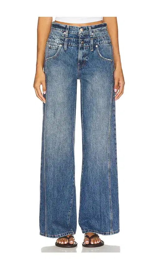 Caleb High Rise Relaxed Stacked Waist Jeans