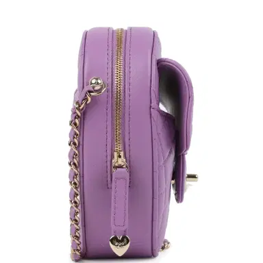 Chanel Chanel CC In Love Large Heart Bag with Chain Purple Lambskin Light Gold Hardware | Thumbnail 3 Chanel Chanel CC In Love Large Heart Bag with Chain Purple Lambskin Light Gold Hardware | Thumbnail 3