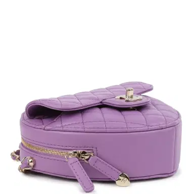 Chanel Chanel CC In Love Large Heart Bag with Chain Purple Lambskin Light Gold Hardware | Thumbnail 6 Chanel Chanel CC In Love Large Heart Bag with Chain Purple Lambskin Light Gold Hardware | Thumbnail 6