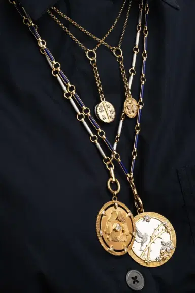Foundrae Lapis Stone Hanging Clockweight Chain | Thumbnail 4 Foundrae Lapis Stone Hanging Clockweight Chain | Thumbnail 4