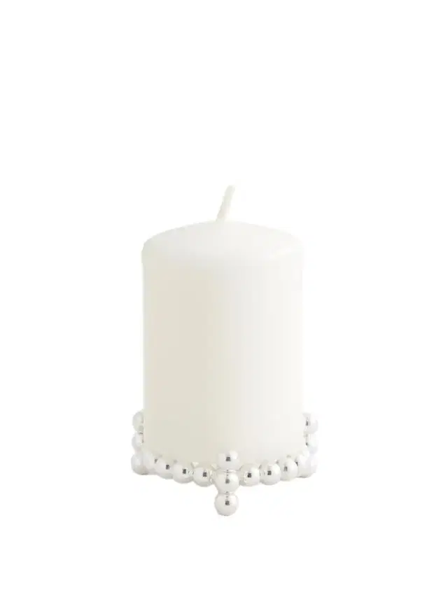 Christofle Perles Silver-plated Candle Holder