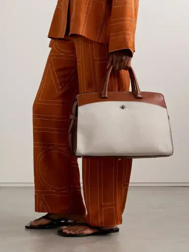 Métier Private Eye Leather And Linen Tote | Thumbnail 2