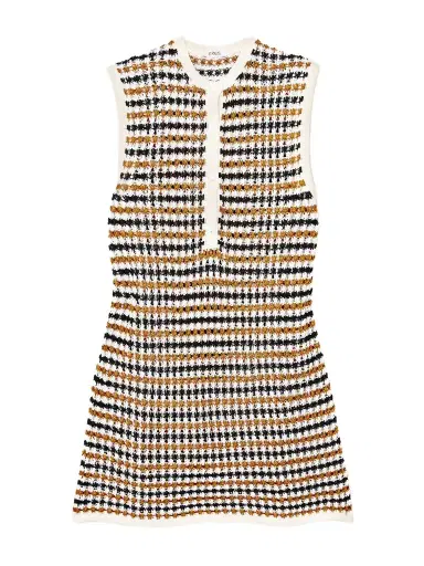 Eres Tempo Inedite Striped Crocheted Cotton-blend Mini Dress | Thumbnail 1 Eres Tempo Inedite Striped Crocheted Cotton-blend Mini Dress | Thumbnail 1