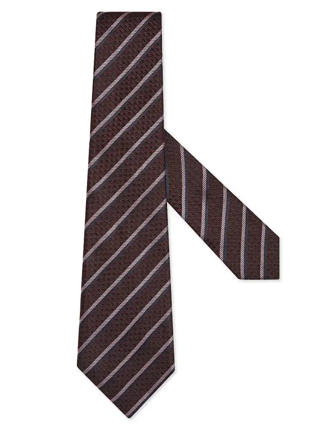 ZEGNA Men's Silk Tie - Burgundy