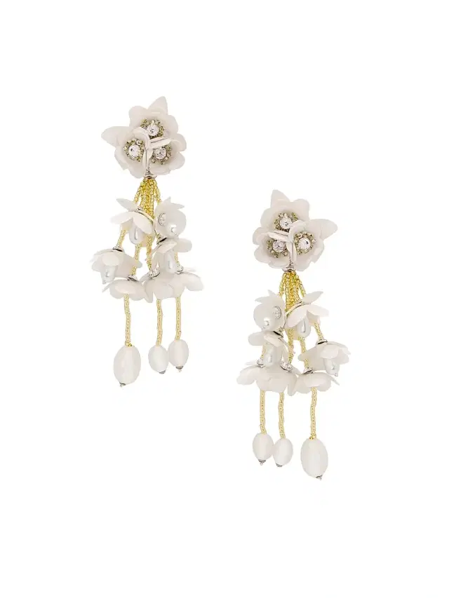 Women's Gradient Flower 24K-Gold-Plated Brass & Glass Beaded Drop Earrings -