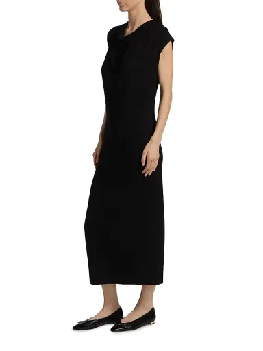 Vince Women's Draped Cowlneck Maxi Dress - Black | Thumbnail 4 Vince Women's Draped Cowlneck Maxi Dress - Black | Thumbnail 4