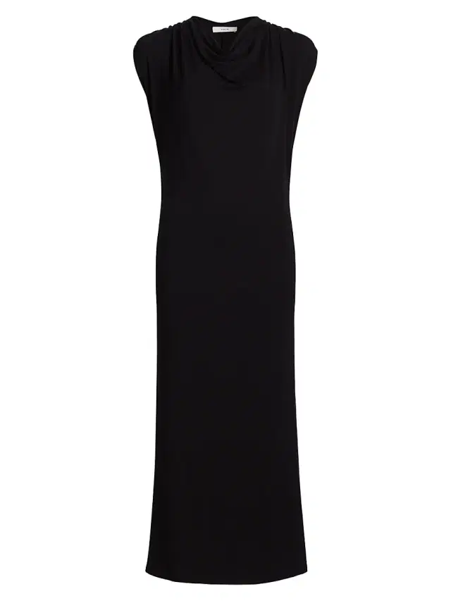 Vince Women's Draped Cowlneck Maxi Dress - Black