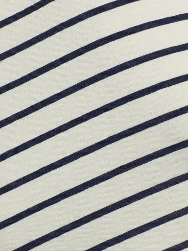 Nili Lotan Women's Lana Striped Cotton Crewneck T-Shirt - Natural Navy Stripe - Size Large | Thumbnail 7