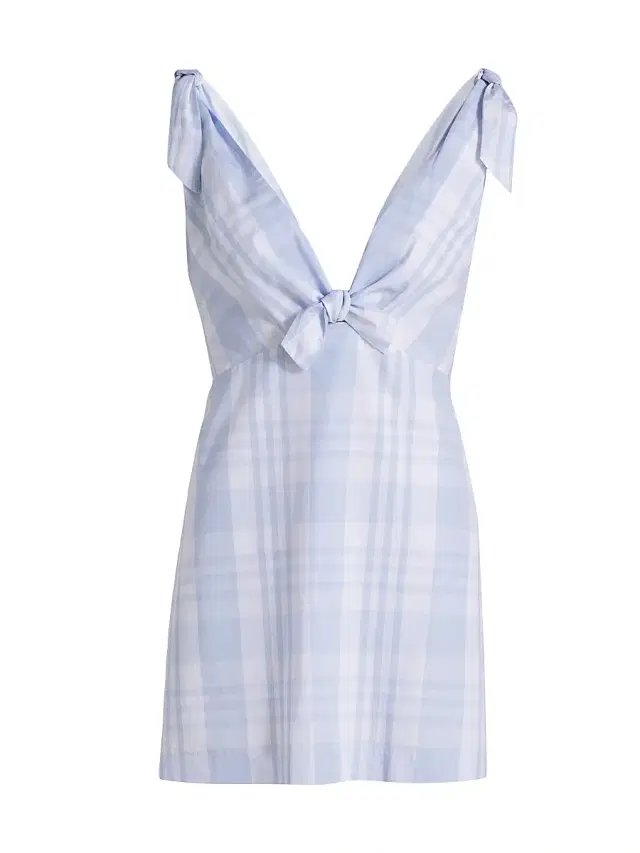 LoveShackFancy Women's Brynnie Plaid Cotton Minidress - Tide Pool
