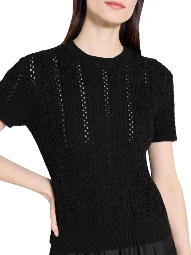 Theory Women's Cable Cotton T-Shirt - Black | Thumbnail 6 Theory Women's Cable Cotton T-Shirt - Black | Thumbnail 6