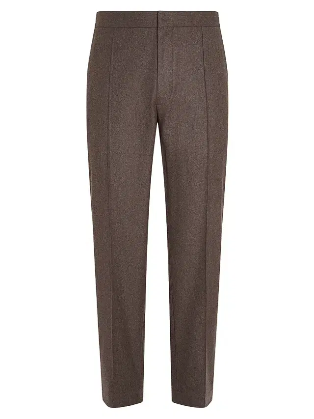 ZEGNA Men's 15milmil15 Wool Silk and Cashmere Pants - Dark Brown
