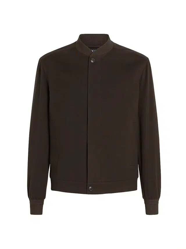 ZEGNA Men's Oasi Cashmere Elements Bomber Jacket - Dark Brown