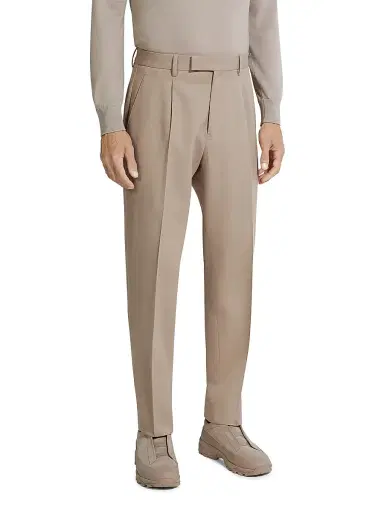 Zegna Men's Cotton and Wool Pants - Light Taupe - Size 46 | Thumbnail 2