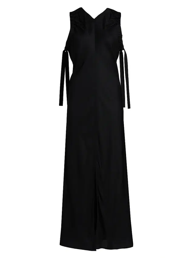 Helmut Lang Women's Ruched Relaxed-Fit Maxi Dress - Black