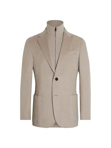 Zegna Men's Oasi Cashmere Jacket - Light Taupe - Size 44 | Thumbnail 2