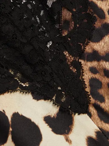 Rodarte Women's Leopard Print Silk Lace-Trim Maxi Dress - Brown | Thumbnail 7