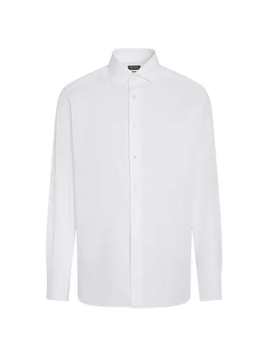 Zegna Men's Micro-Striped Centoventimila Cotton Shirt - White - Size 18.5 | Thumbnail 1
