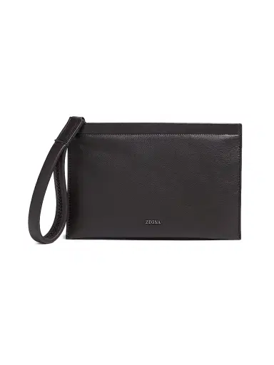 ZEGNA Men's Secondskin Pouch - Dark Brown | Thumbnail 1