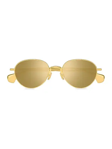 Bottega Veneta Women's Fin Mirrored 50MM Round Metal Sunglasses | Thumbnail 2 Bottega Veneta Women's Fin Mirrored 50MM Round Metal Sunglasses | Thumbnail 2