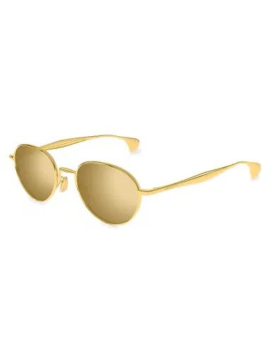 Bottega Veneta Women's Fin Mirrored 50MM Round Metal Sunglasses | Thumbnail 1 Bottega Veneta Women's Fin Mirrored 50MM Round Metal Sunglasses | Thumbnail 1