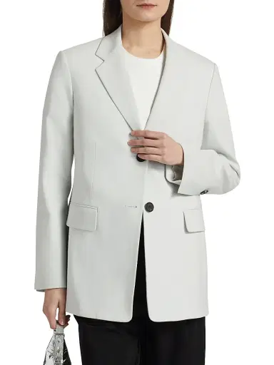 Proenza Schouler Women's Eva Cotton Single-Breasted Jacket - Pale Grey | Thumbnail 3