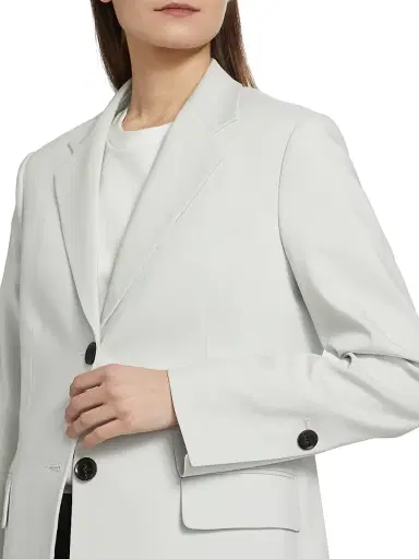 Proenza Schouler Women's Eva Cotton Single-Breasted Jacket - Pale Grey | Thumbnail 6