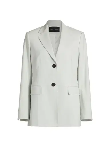 Proenza Schouler Women's Eva Cotton Single-Breasted Jacket - Pale Grey | Thumbnail 1