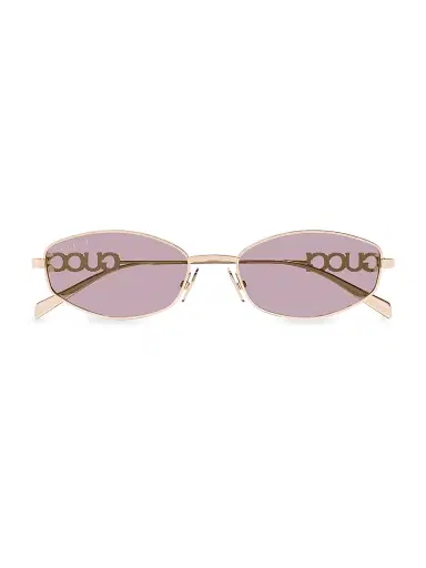 Gucci Women's Block 55MM Oval Metal Sunglasses - Rose Gold Pink | Thumbnail 2 Gucci Women's Block 55MM Oval Metal Sunglasses - Rose Gold Pink | Thumbnail 2