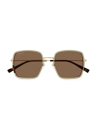 Gucci Women's GG Tiny 52MM Square Sunglasses - Gold Brown | Thumbnail 2