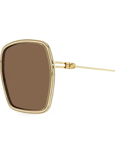 Gucci Women's GG Tiny 52MM Square Sunglasses - Gold Brown | Thumbnail 3