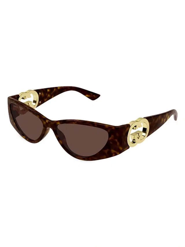 Gucci Women's Hailey 55MM Cat Eye Sunglasses - Havana Brown