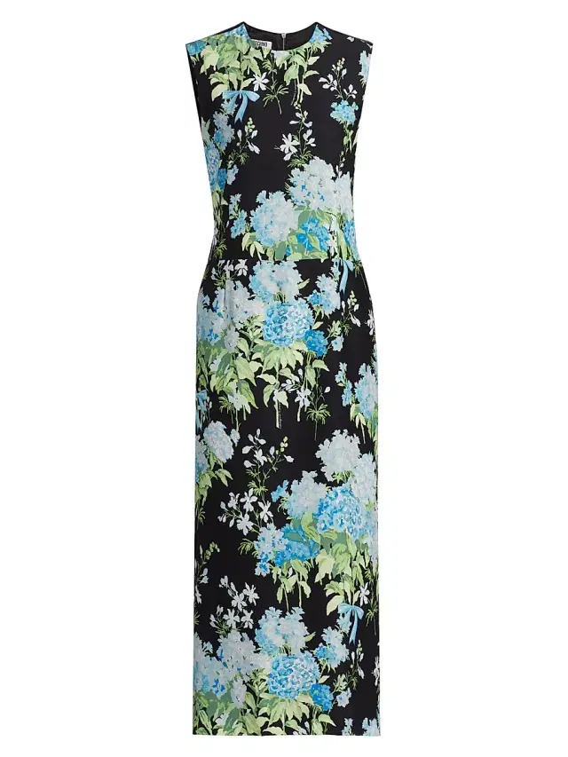 MOSCHINO Women's Floral Silk Midi-Dress - Multi Black