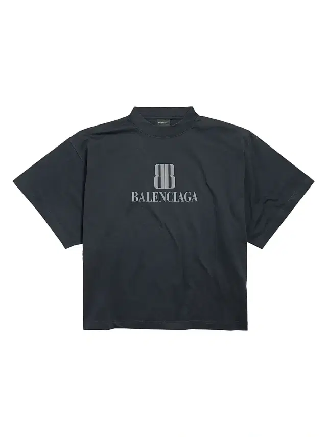 Balenciaga Women's Nano Bb Cropped T-Shirt - Black Faded