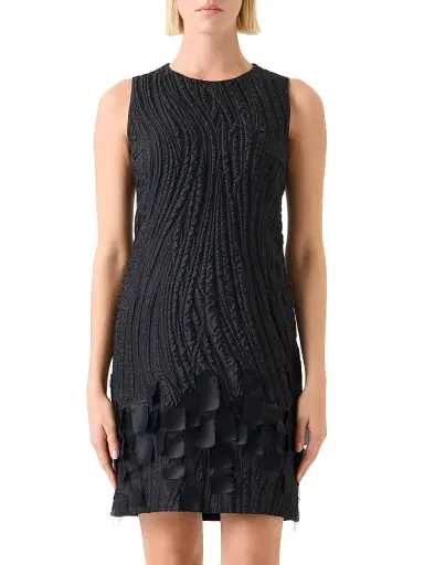 Akris Women's Textured Silk-Blend Sheath Dress - Black - Size 4 | Thumbnail 2 Akris Women's Textured Silk-Blend Sheath Dress - Black - Size 4 | Thumbnail 2