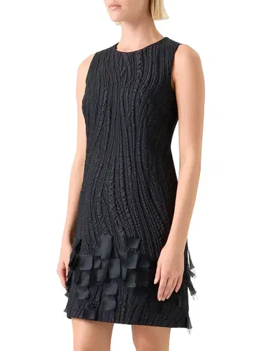 Akris Women's Textured Silk-Blend Sheath Dress - Black - Size 4 | Thumbnail 3 Akris Women's Textured Silk-Blend Sheath Dress - Black - Size 4 | Thumbnail 3