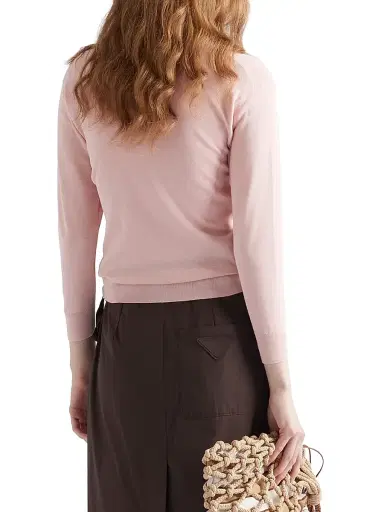 Prada Women's Cotton and Silk Knit Cardigan - Pink | Thumbnail 3
