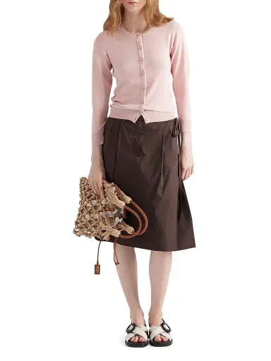 Prada Women's Cotton and Silk Knit Cardigan - Pink | Thumbnail 5