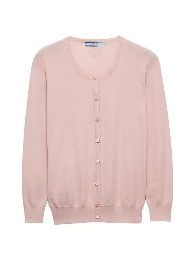Women's Cotton and Silk Knit Cardigan - Pink