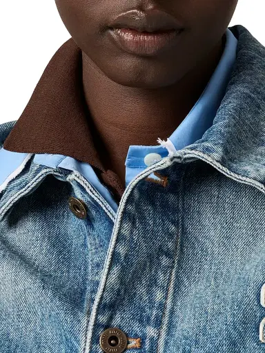 Miu Miu Women's Denim and Poplin Trucker Jacket - Blue - Size 10 | Thumbnail 5