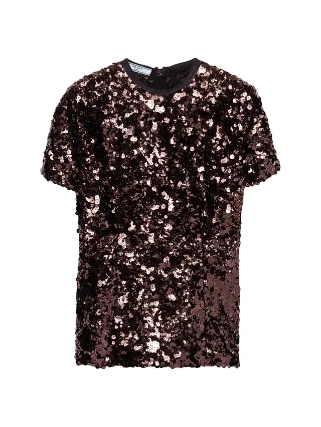Women's Embroidered Sequin Top - Purple