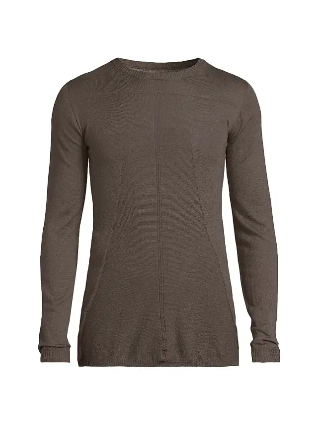 Rick Owens Men's Biker Level Cashmere Crewneck Sweater - Dark Dust