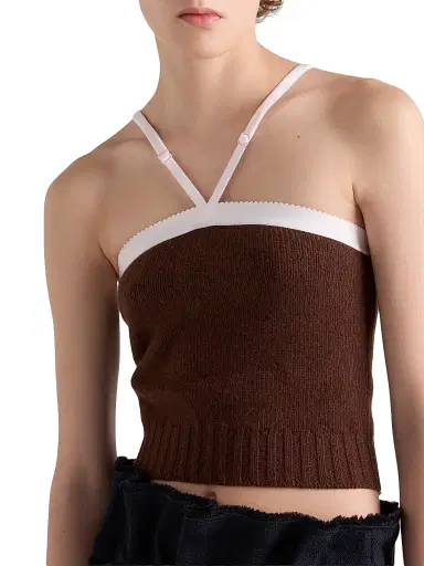 Prada Women's Cashmere and Wool Top - Brown | Thumbnail 4 Prada Women's Cashmere and Wool Top - Brown | Thumbnail 4