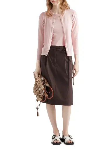 Prada Women's Silk and Cotton Crew-Neck Sweater - Pink | Thumbnail 7