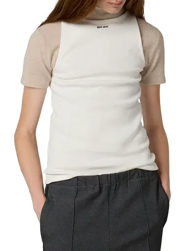 Miu Miu Women's Cotton Knit Tank Top - White - Size 4 | Thumbnail 4 Miu Miu Women's Cotton Knit Tank Top - White - Size 4 | Thumbnail 4