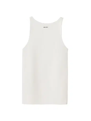 Miu Miu Women's Cotton Knit Tank Top - White - Size 4 | Thumbnail 1 Miu Miu Women's Cotton Knit Tank Top - White - Size 4 | Thumbnail 1