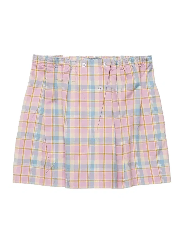 Women's Checked Cotton Miniskirt - Pink