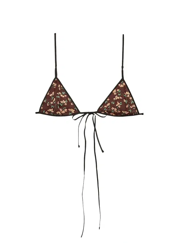 Women's Floral Print Georgette Bra - Brown